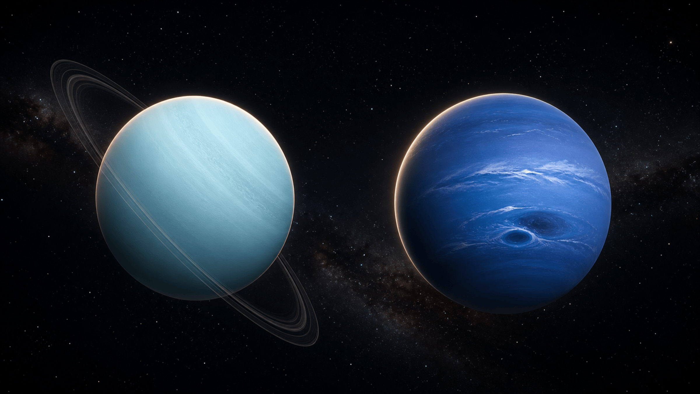 Uranus et Neptune côte à côte, les deux géantes de glace
