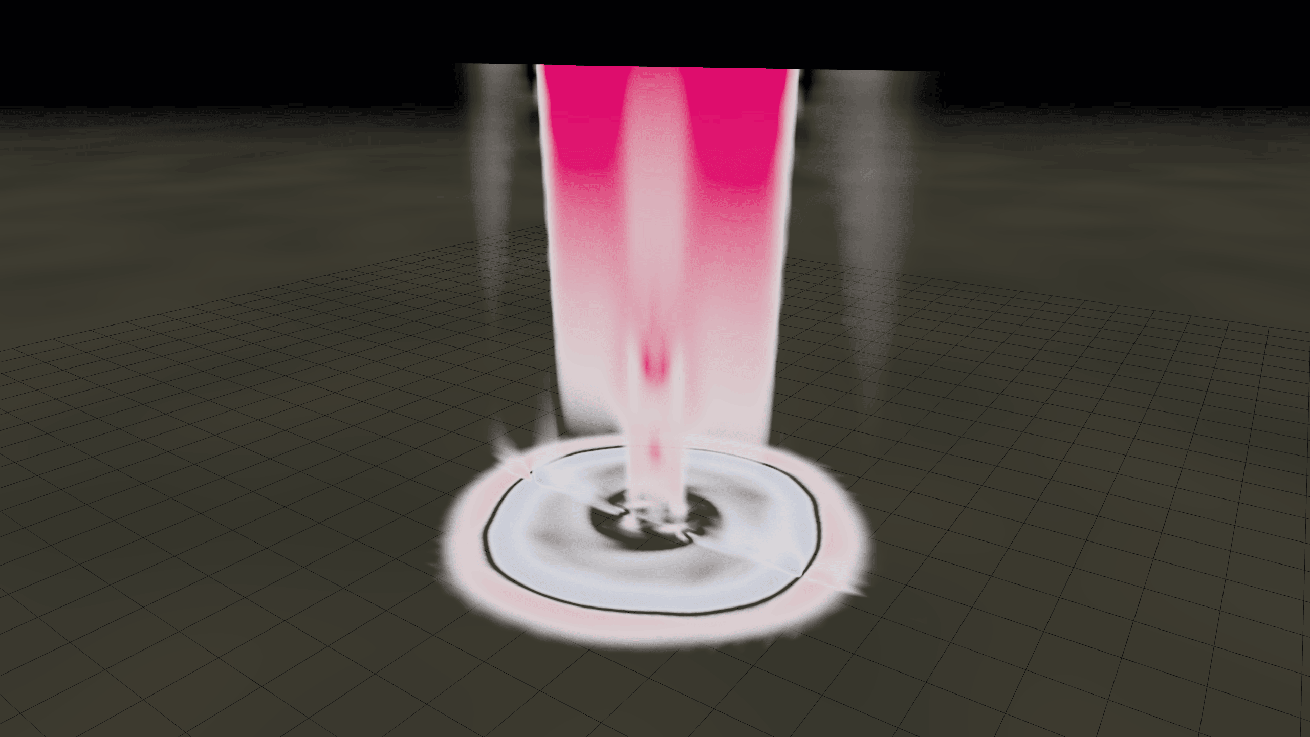 Capture réelle de la simulation : la composante verticale du vent, une colonne ascendante jaune au centre s'élevant depuis l'afflux au sol.